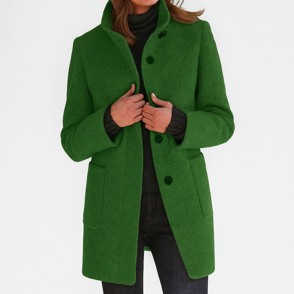 veloraea | Women’s Elegant  Vintage Stand Collar Wool Winter Coat