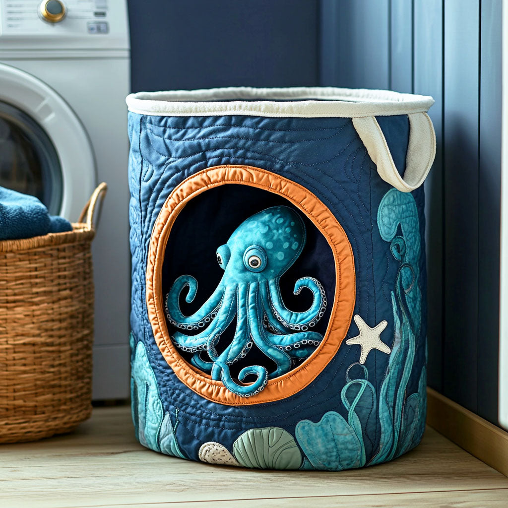 Ocean Quilted Laundry Basket NCU0QN043