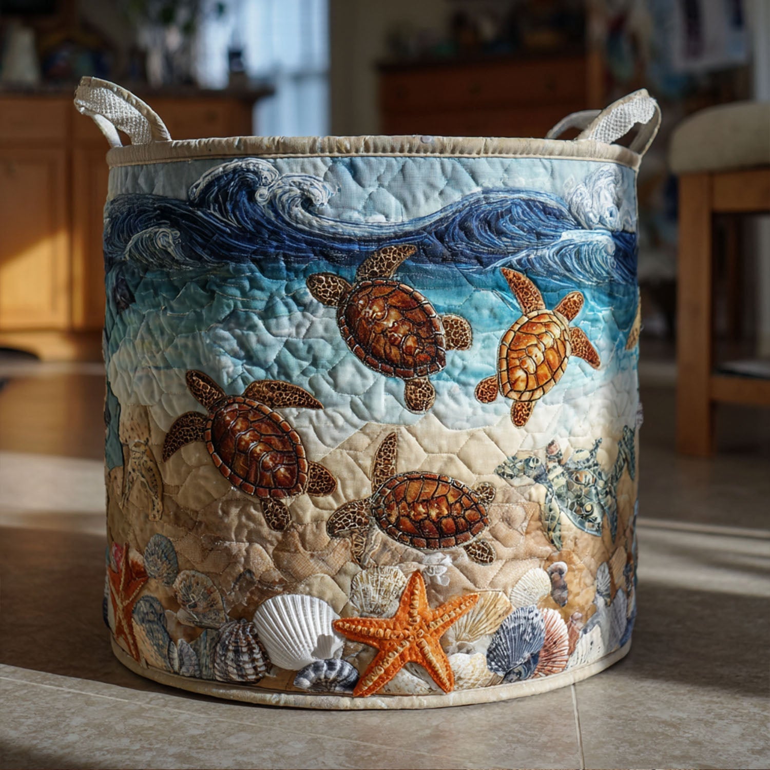 Serenity Shell Quilted Laundry Basket NCU0PTT703