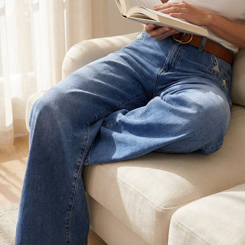 Women's Vintage High-Waist Wide-Leg Jeans👖