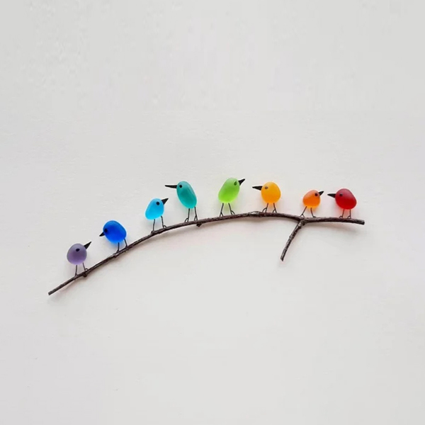 Sea Glass Rainbow Birds - A Symbol of Luck and Style