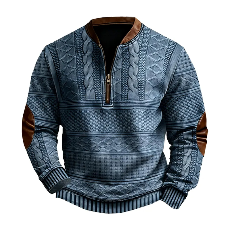 Men’s Vintage Western Wool Zip Pullover