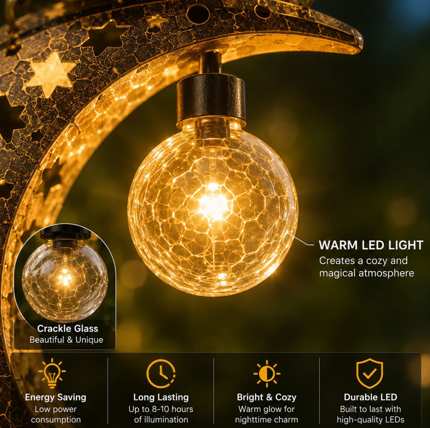 🌙 Every Breeze Carries a Little Halloween Magic——Solar Hanging Lantern for Outdoor Halloween Decorations.