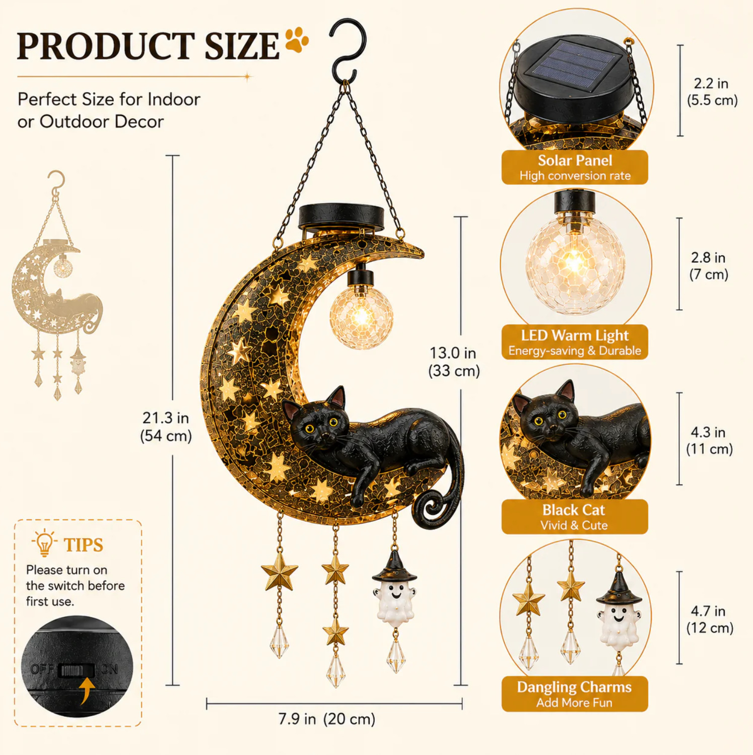 🌙 Every Breeze Carries a Little Halloween Magic——Solar Hanging Lantern for Outdoor Halloween Decorations.