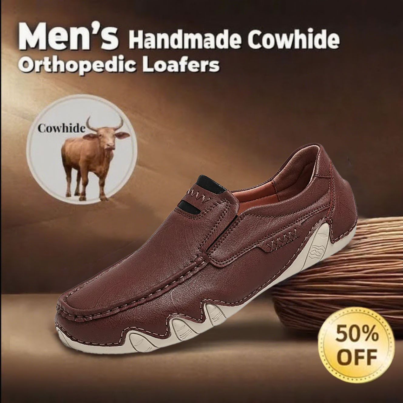 ⏰Last Day! 69% OFF 🔥Men's Genuine Leather Orthopedic Waterproof Loafers