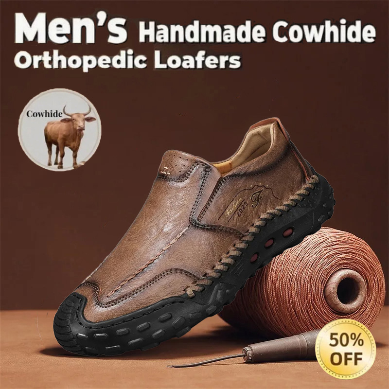 🔥Today 50% off🔥Men's latest genuine leather handmade orthopedic shoes with arch support to relieve foot pain