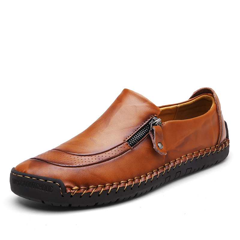 ⏰ 70% off - Newest Mens Waterproof Handmade Side Zipper Casual Comfy Leather Slip On Loafers