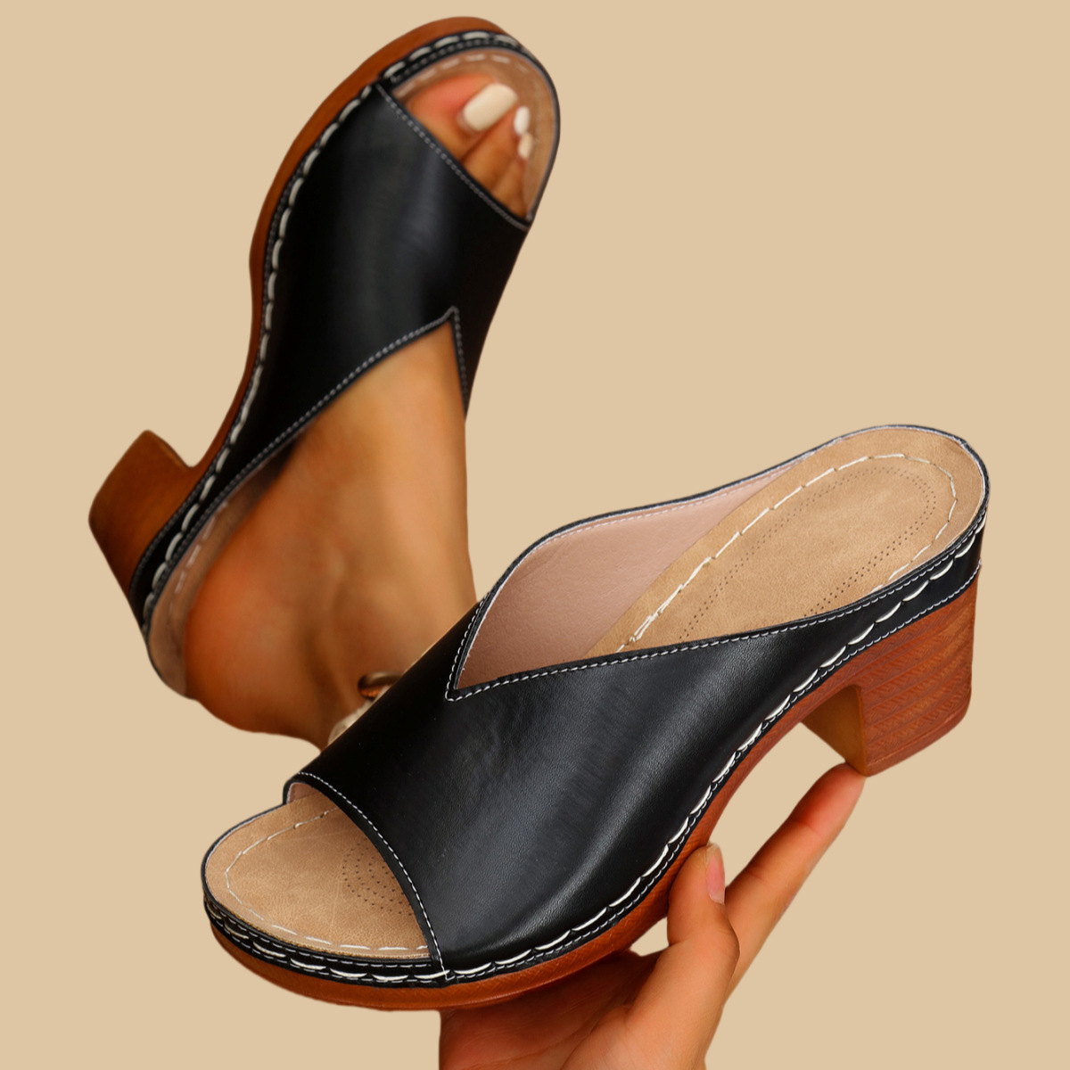NEW ARRIVAL 70% OFF - Orthopedic Chunky High Heel Sandals - BUY 2 FREE SHIPPING