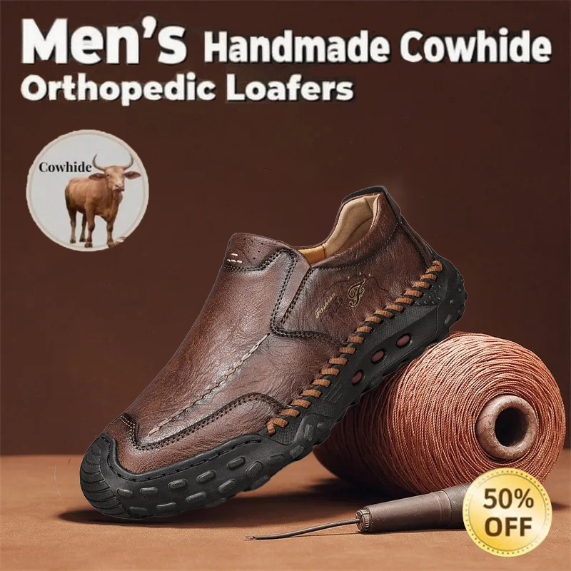 🔥Today 50% off🔥Men's latest genuine leather handmade orthopedic shoes with arch support to relieve foot pain