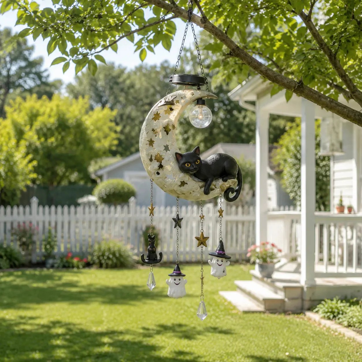 🌙 Every Breeze Carries a Little Halloween Magic——Solar Hanging Lantern for Outdoor Halloween Decorations.