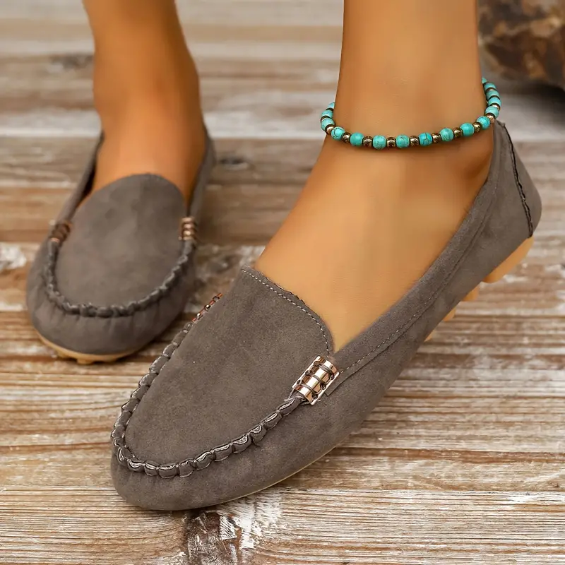 🔥Hot Sale🔥Round-Toe Flats,Breathable Orthopedic Slip On Walking Shoes