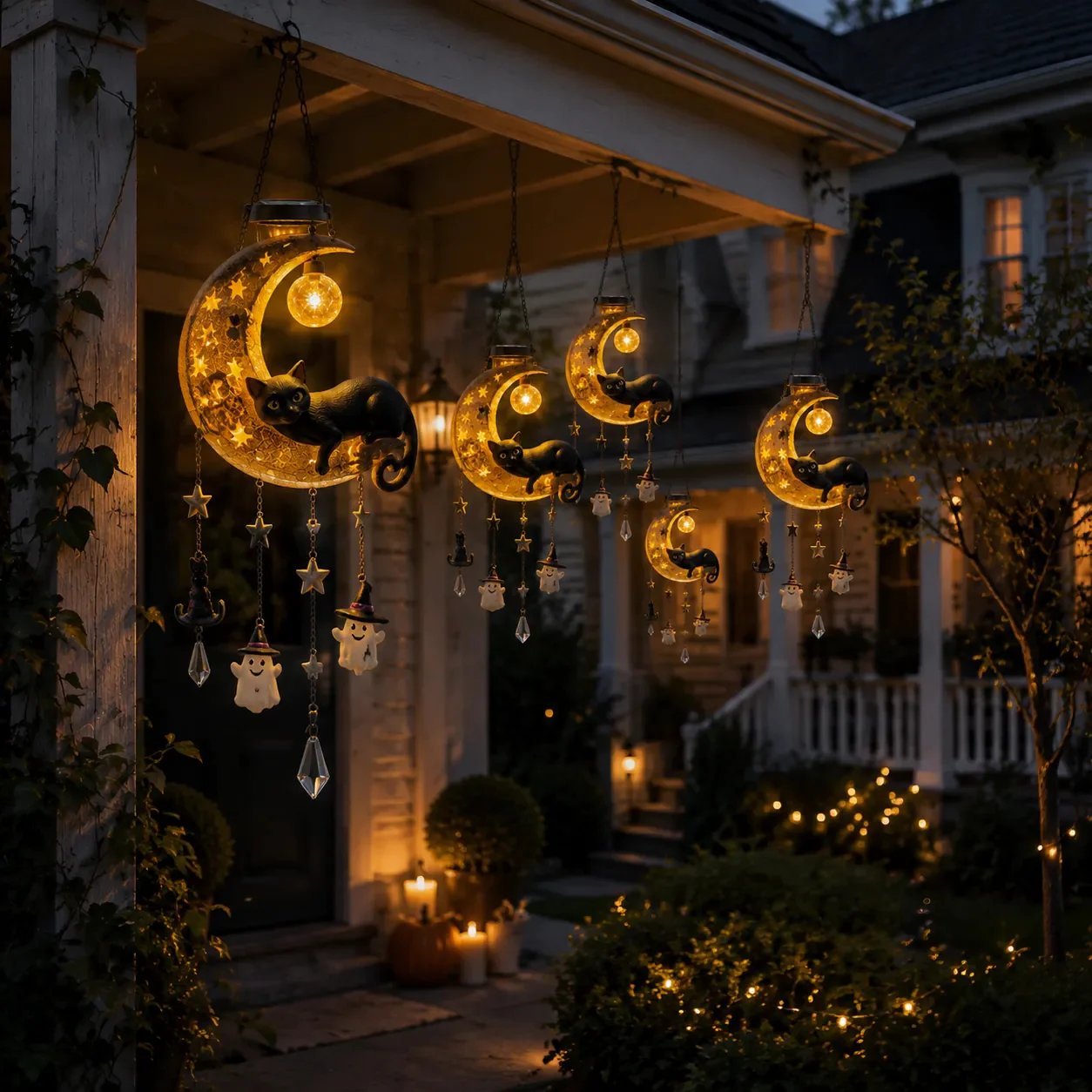 🌙 Every Breeze Carries a Little Halloween Magic——Solar Hanging Lantern for Outdoor Halloween Decorations.