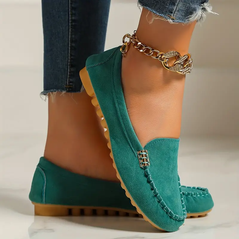 🔥Hot Sale🔥Round-Toe Flats,Breathable Orthopedic Slip On Walking Shoes