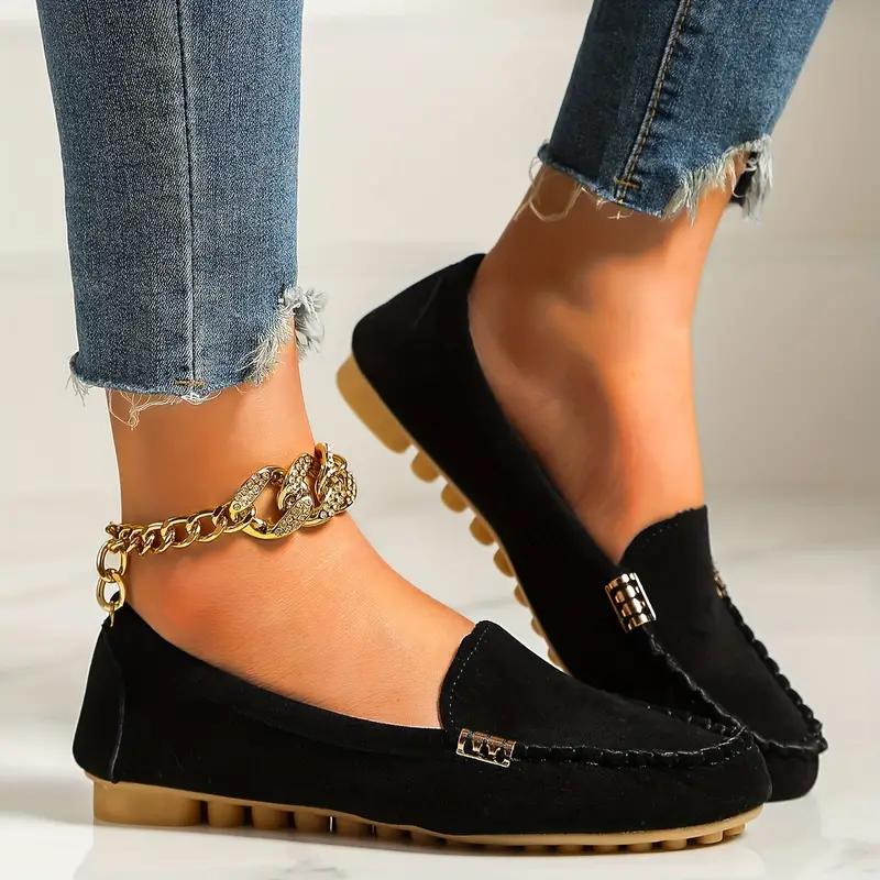 🔥Hot Sale🔥Round-Toe Flats,Breathable Orthopedic Slip On Walking Shoes