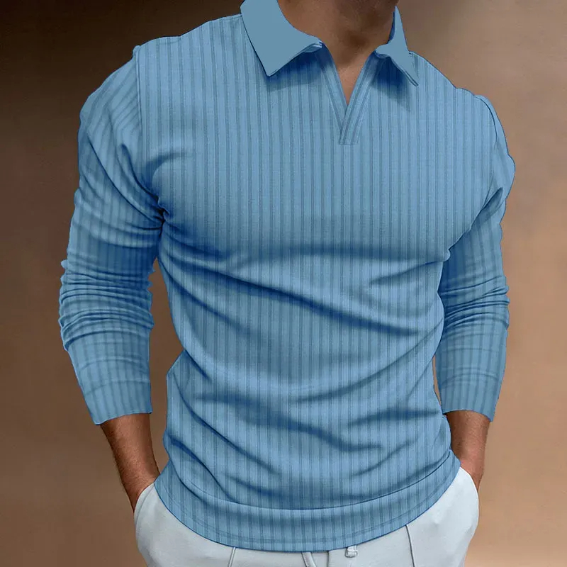 Men’s Stylish Minimalist Striped Long-Sleeve T-Shirt