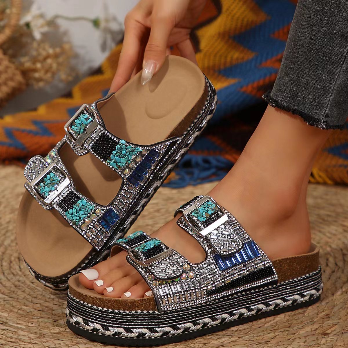 🔥🔥2026 New Arrival Orthopedic Platform Rhinestone Sandals for Women