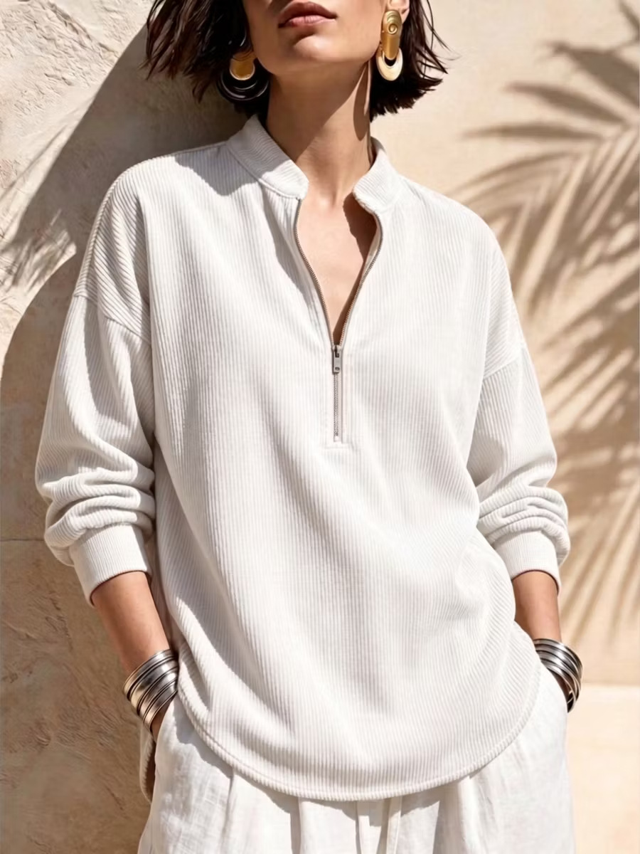 CLEARANCE SALE🔥 Half-Zip Corduroy Sweatshirt