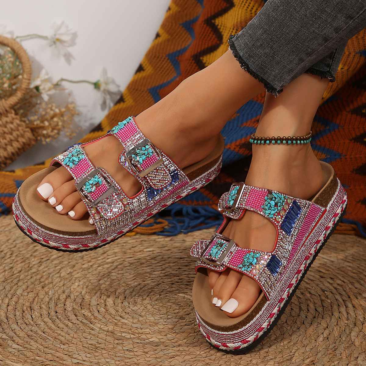 🔥🔥2026 New Arrival Orthopedic Platform Rhinestone Sandals for Women