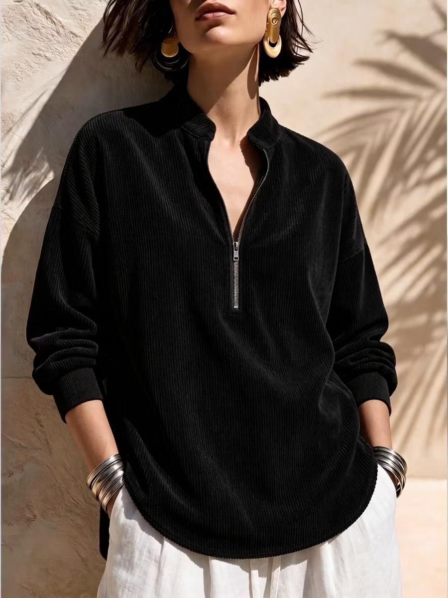 CLEARANCE SALE🔥 Half-Zip Corduroy Sweatshirt