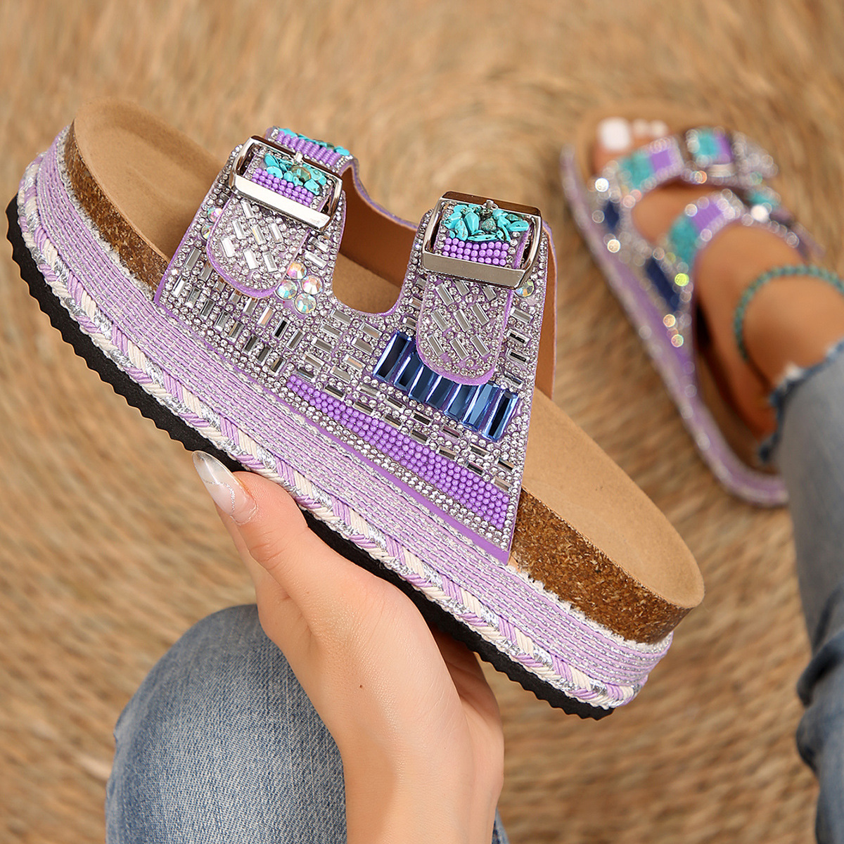🔥🔥2026 New Arrival Orthopedic Platform Rhinestone Sandals for Women