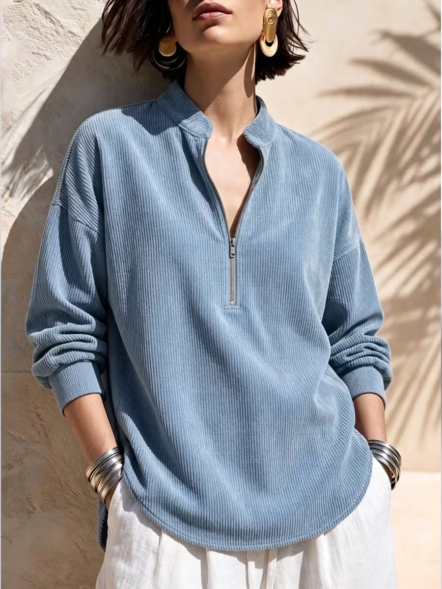 CLEARANCE SALE🔥 Half-Zip Corduroy Sweatshirt