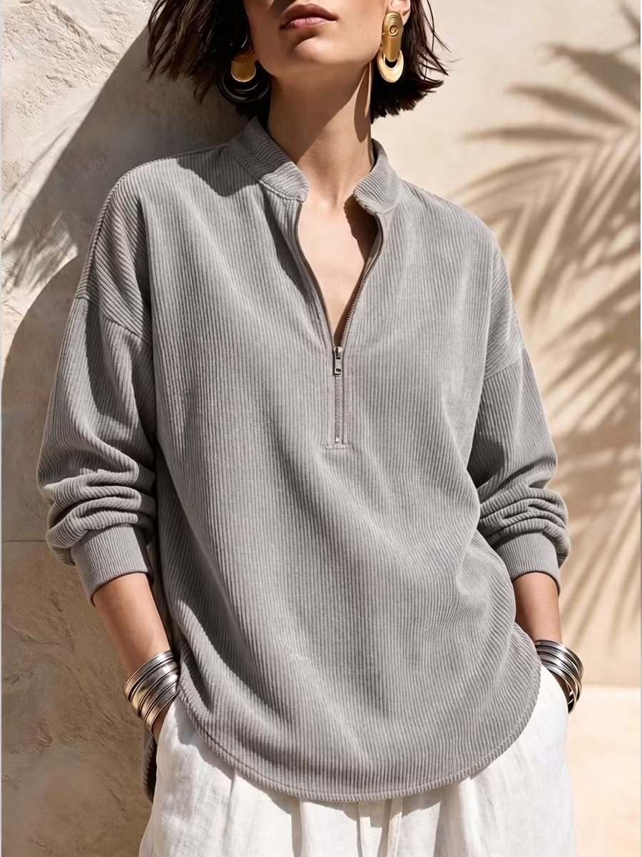 CLEARANCE SALE🔥 Half-Zip Corduroy Sweatshirt