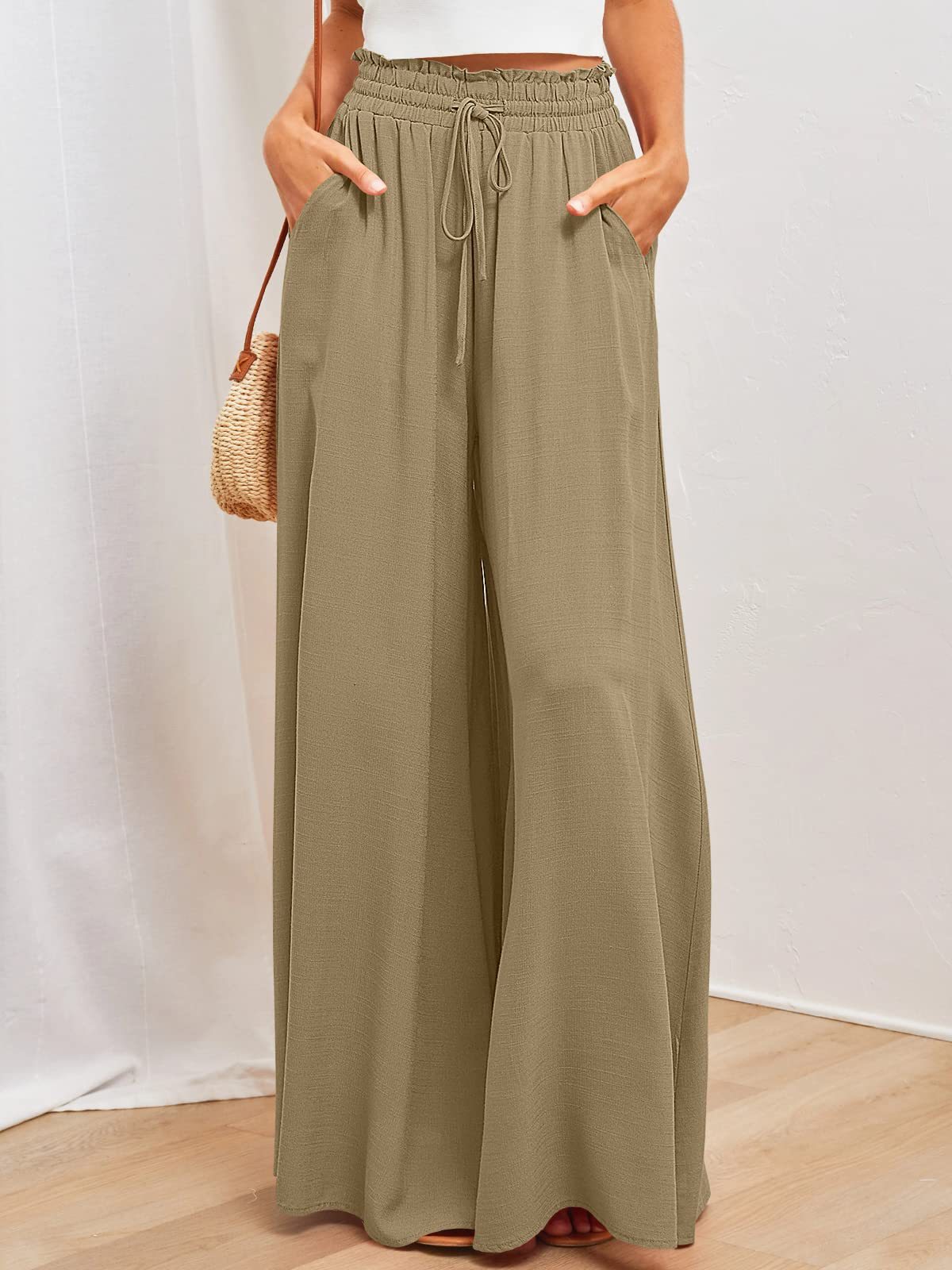 Women's casual wide-leg loose fashion trousers