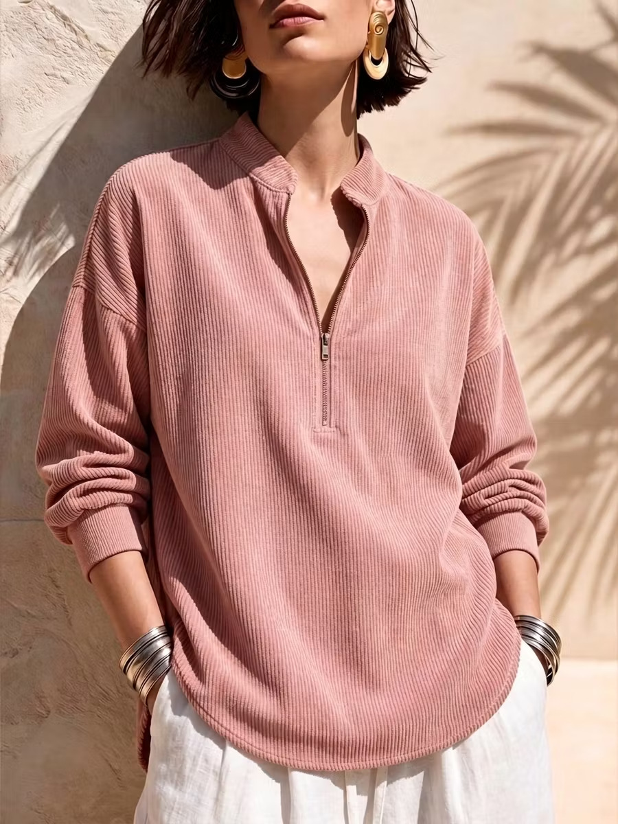 CLEARANCE SALE🔥 Half-Zip Corduroy Sweatshirt
