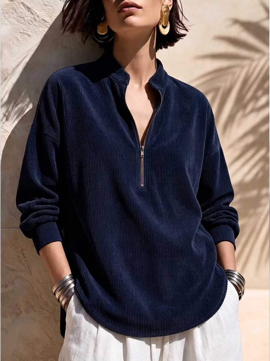 CLEARANCE SALE🔥 Half-Zip Corduroy Sweatshirt