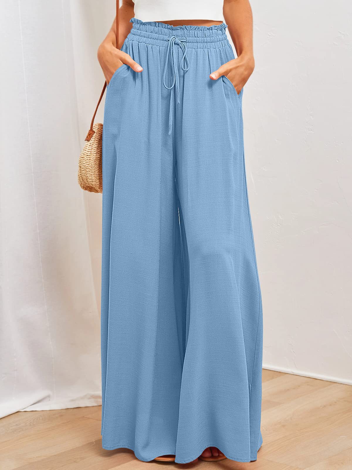 Women's casual wide-leg loose fashion trousers