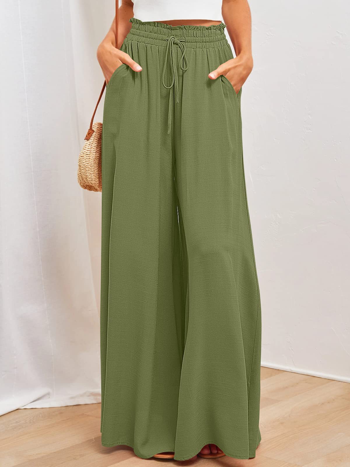 Women's casual wide-leg loose fashion trousers