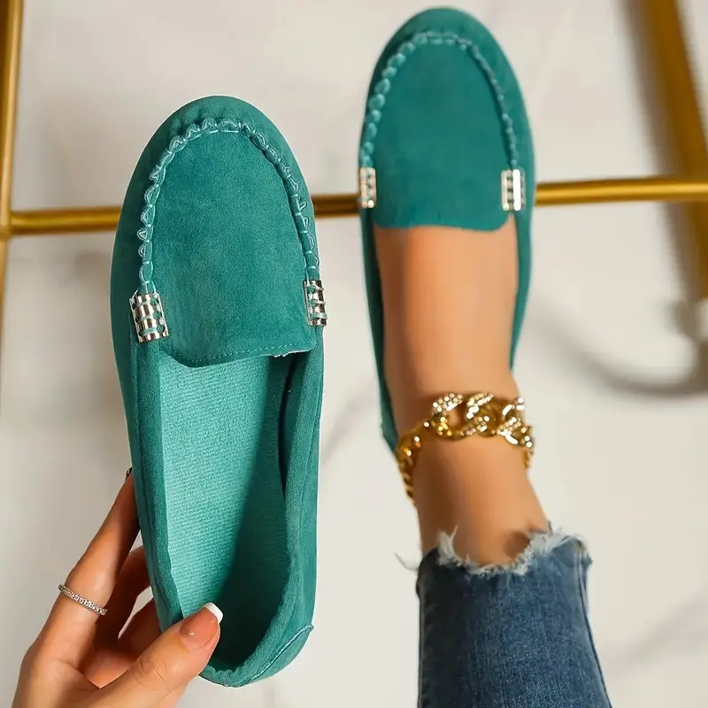 🔥Hot Sale🔥Round-Toe Flats,Breathable Orthopedic Slip On Walking Shoes