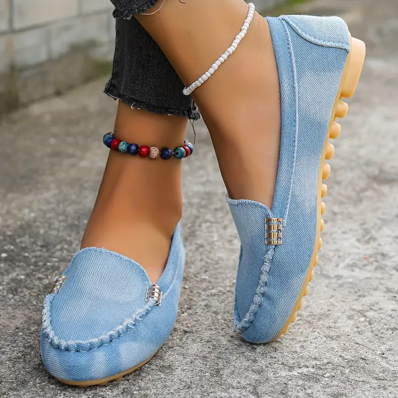🔥Hot Sale🔥Round-Toe Flats,Breathable Orthopedic Slip On Walking Shoes