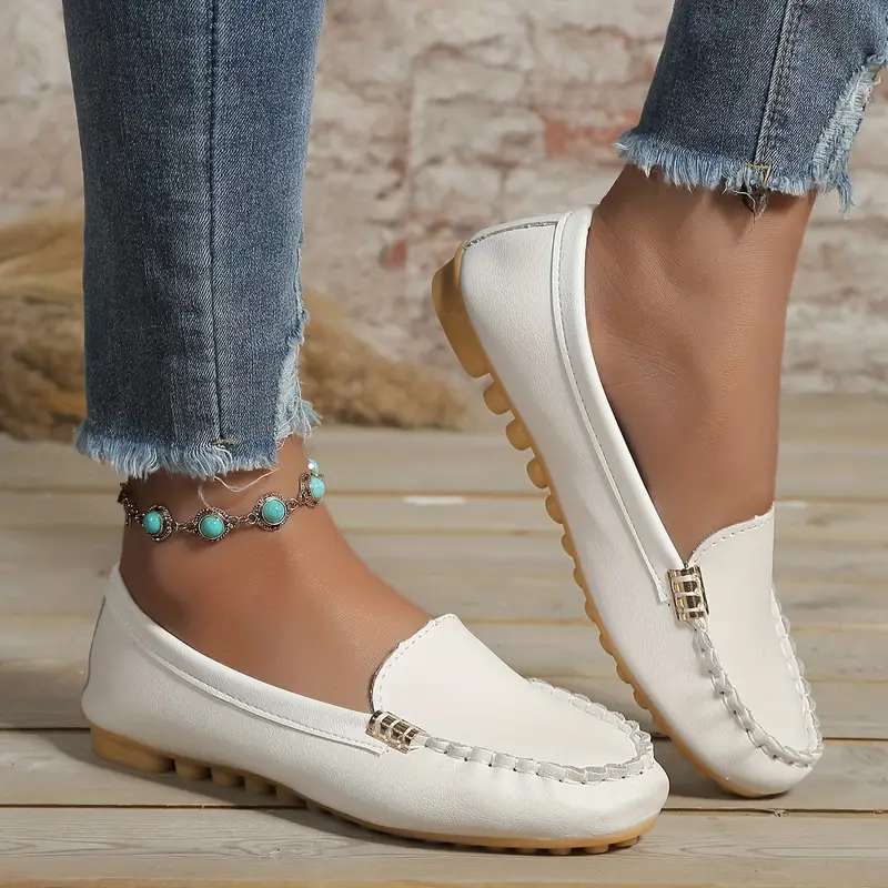 🔥Hot Sale🔥Round-Toe Flats,Breathable Orthopedic Slip On Walking Shoes
