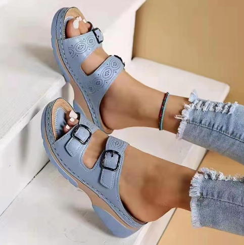 🔥LAST DAY 50% OFF-Breathable Orthopedic Adjustable Ladies Leather Sandals