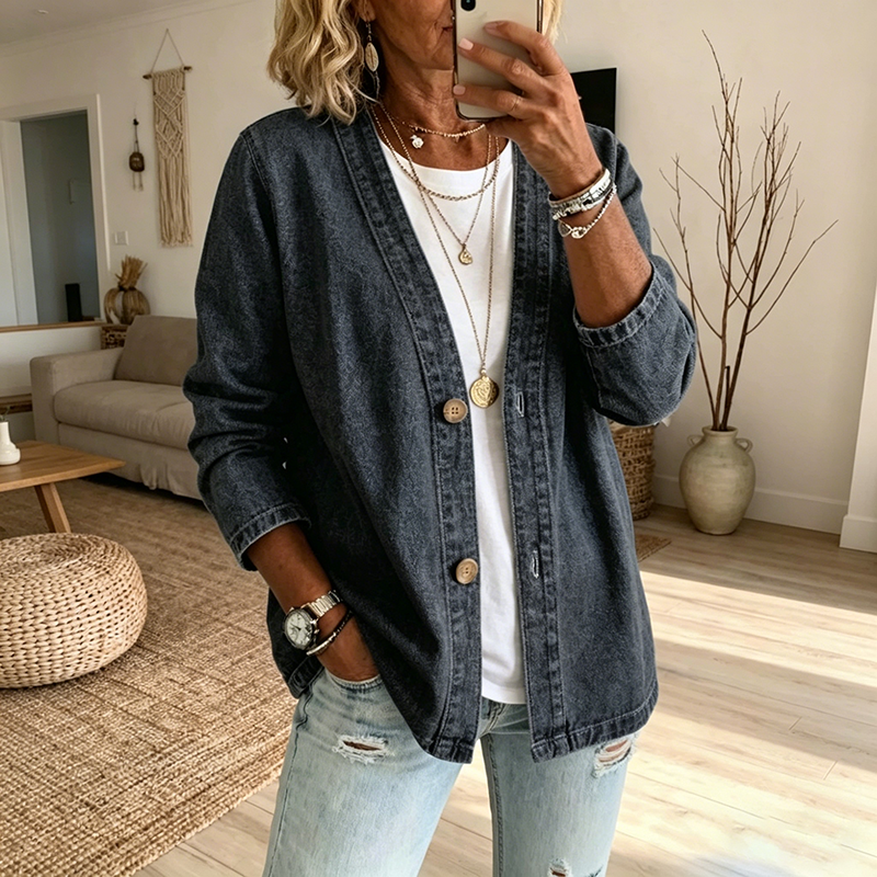 New arrival 50% OFF!Women's Classic Button Front Denim Jacket