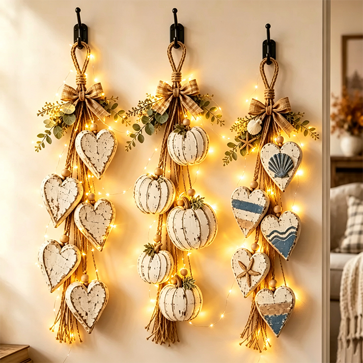 🍂🤎Hanging Heart Wall Decor