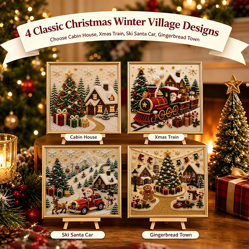 🧘Relaxing & Beginner-Friendly-💎DIY Christmas Pearl Diamond Painting Art Kit
