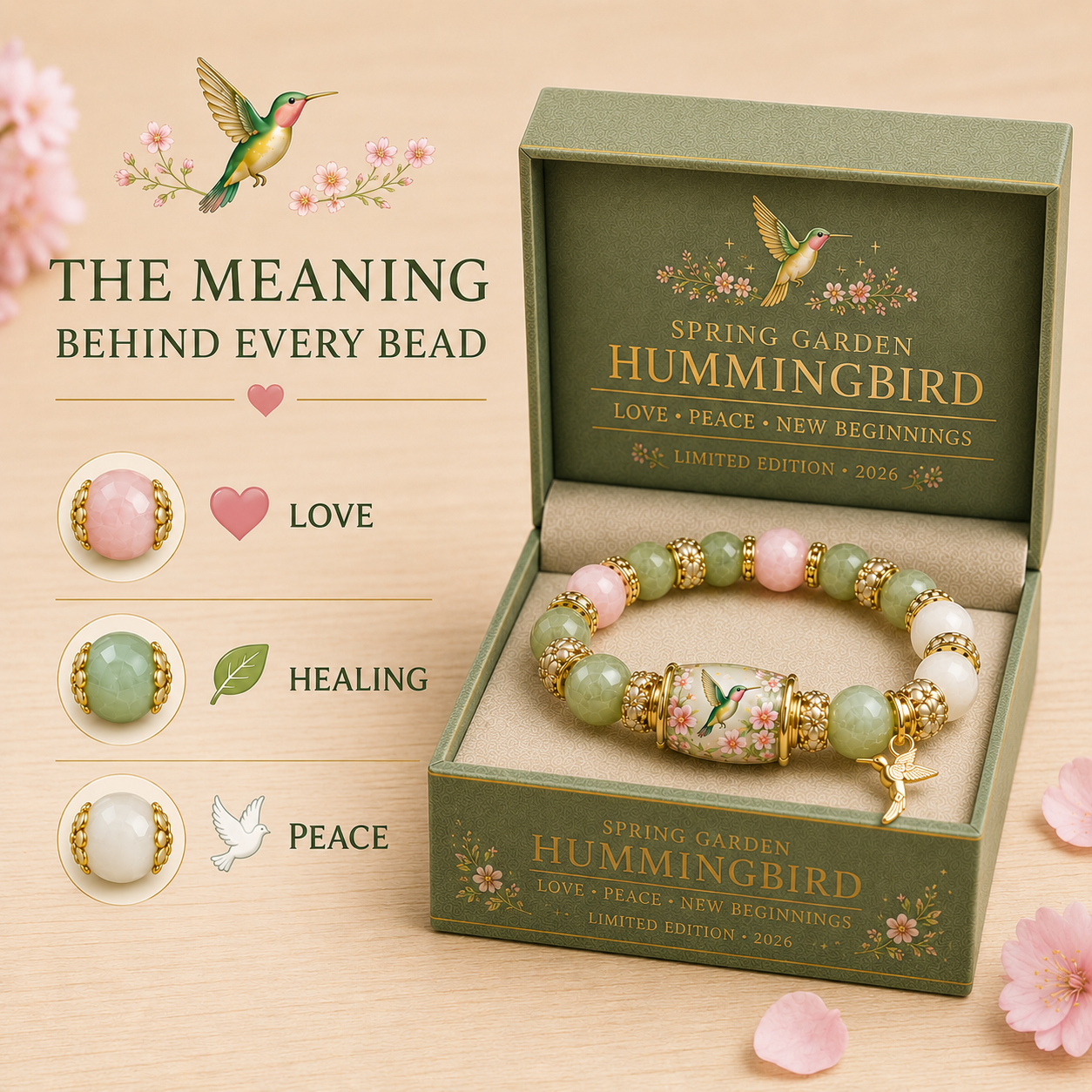 🌿 Love, Peace & Spring Blessings 💖 | 2026 Limited Edition Bracelet