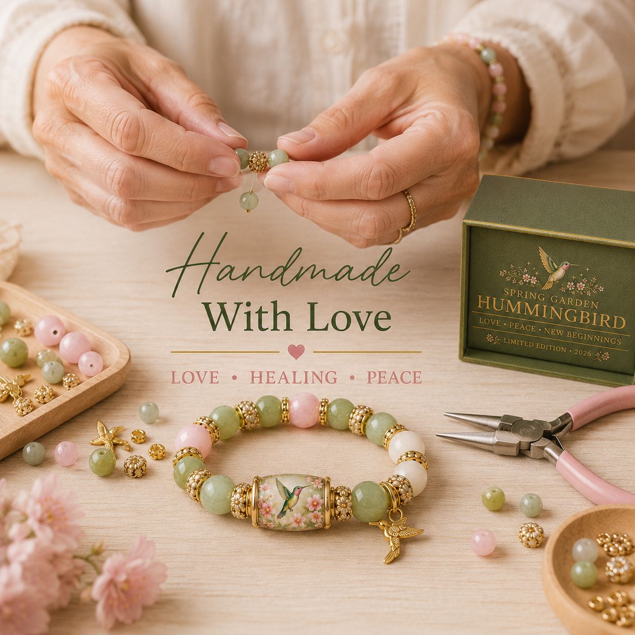 🌿 Love, Peace & Spring Blessings 💖 | 2026 Limited Edition Bracelet