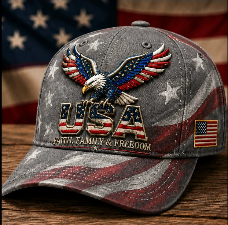 Patriotic Eagle USA Cap