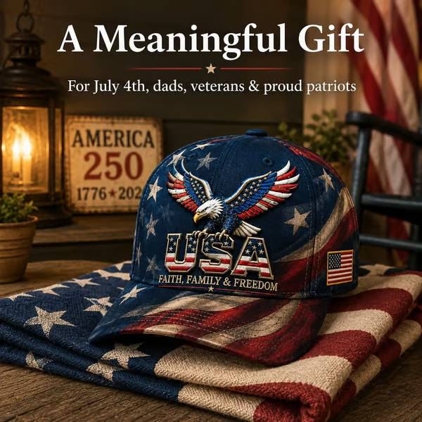 Patriotic Eagle USA Cap