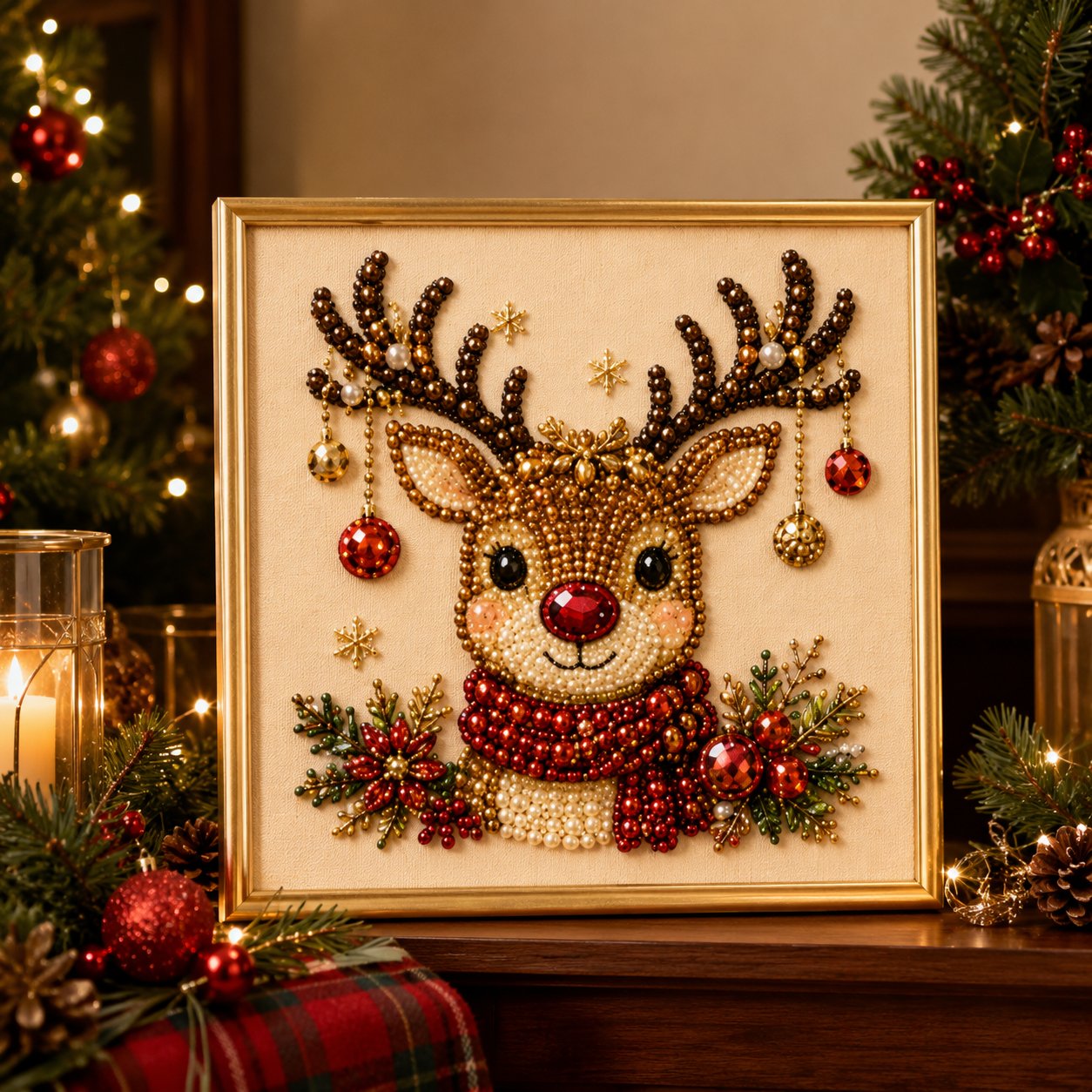 🧘Relaxing & Beginner-Friendly-💎DIY Christmas Pearl Diamond Painting Art Kit