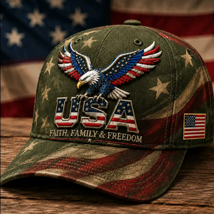 Patriotic Eagle USA Cap