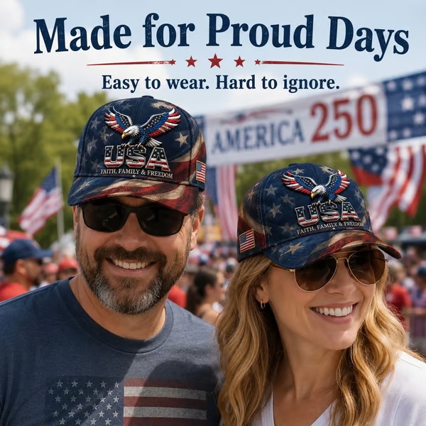 Patriotic Eagle USA Cap