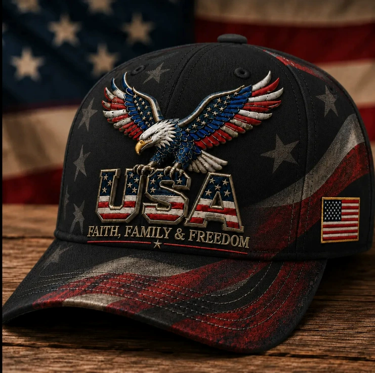 Patriotic Eagle USA Cap