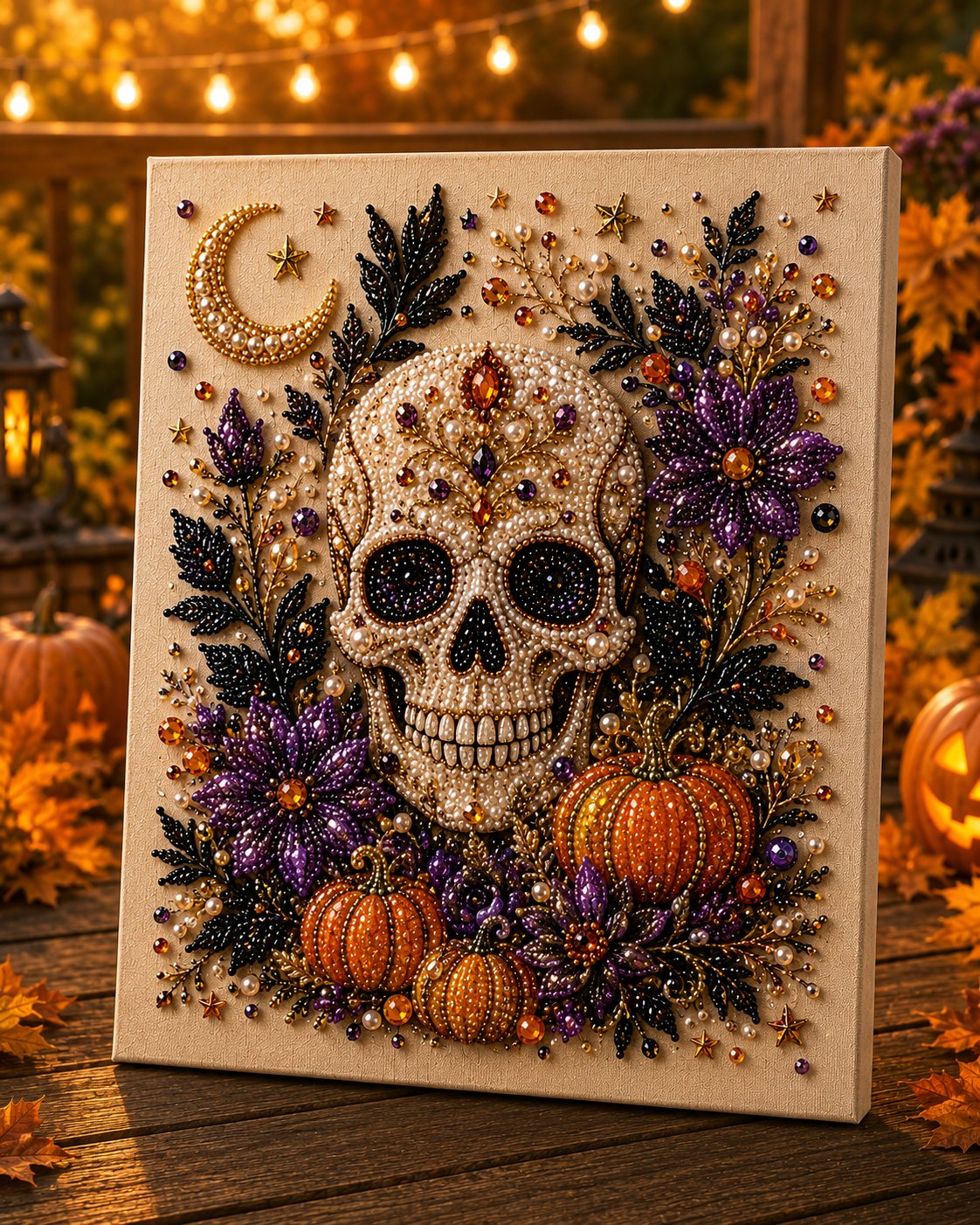 💥 Last Day 49% OFF – 👻✨ Halloween Pearl Art DIY Kit – Turn Tiny Pearls into Spooky-Cute Magic