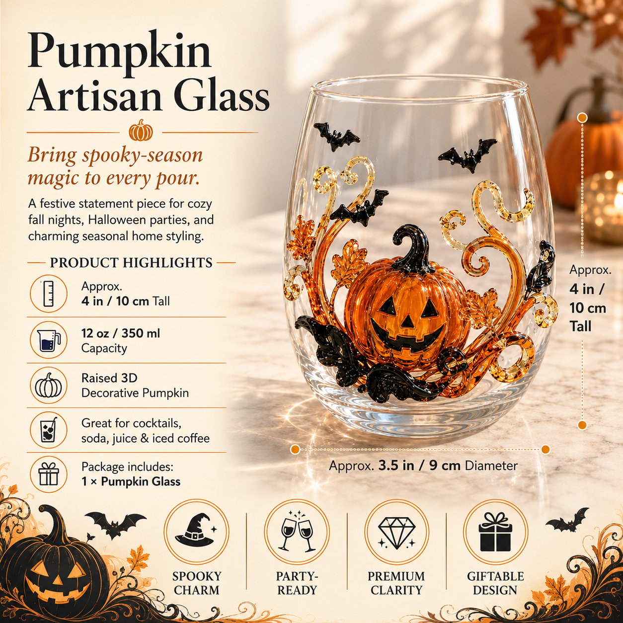 🔥Last day: Limited-time offer!– 🎃 3D Halloween Glassware Collection | Spooky Designs, Festive Sips & Cozy Fall Moments