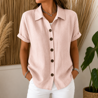 CLEARANCE SALE🔥Women’s Cotton Linen Relaxed Button-Up Shirt