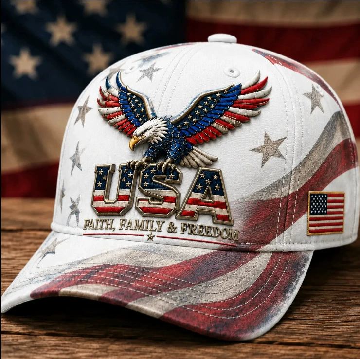 Patriotic Eagle USA Cap